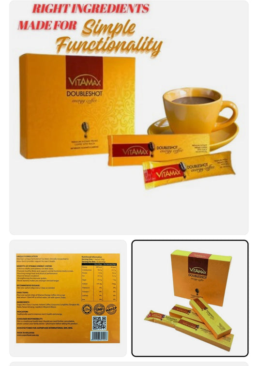 Vitamax Doubleshot Energy Honey – 10 Sachets (Imported from Malaysia)
